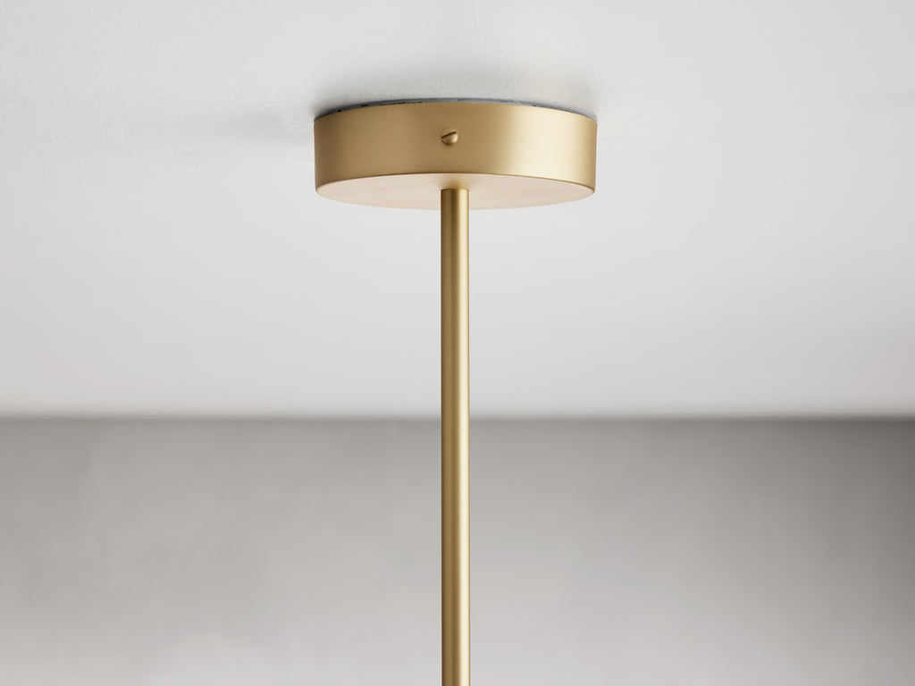 Satin Brass Iron Linear chandelier - Finch Wisp for dining room view 4