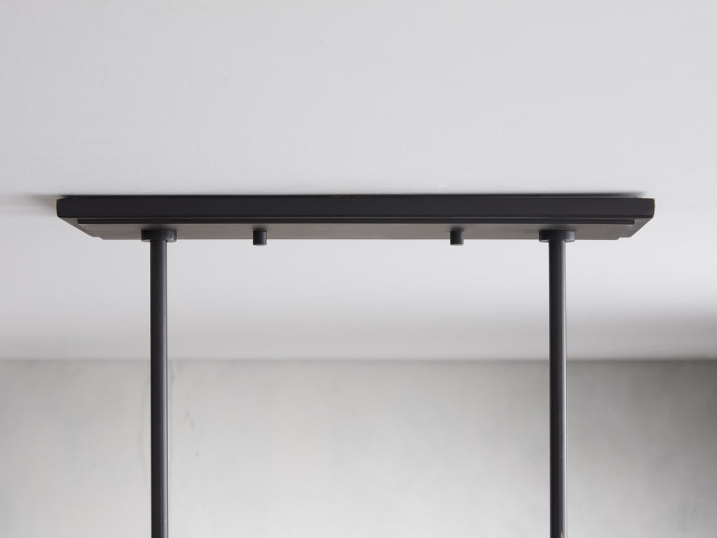 Black Steel Linear chandelier - Dahlia Wisp for dining room view 4