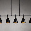 Black Steel Linear chandelier - Dahlia Wisp for dining room view 1