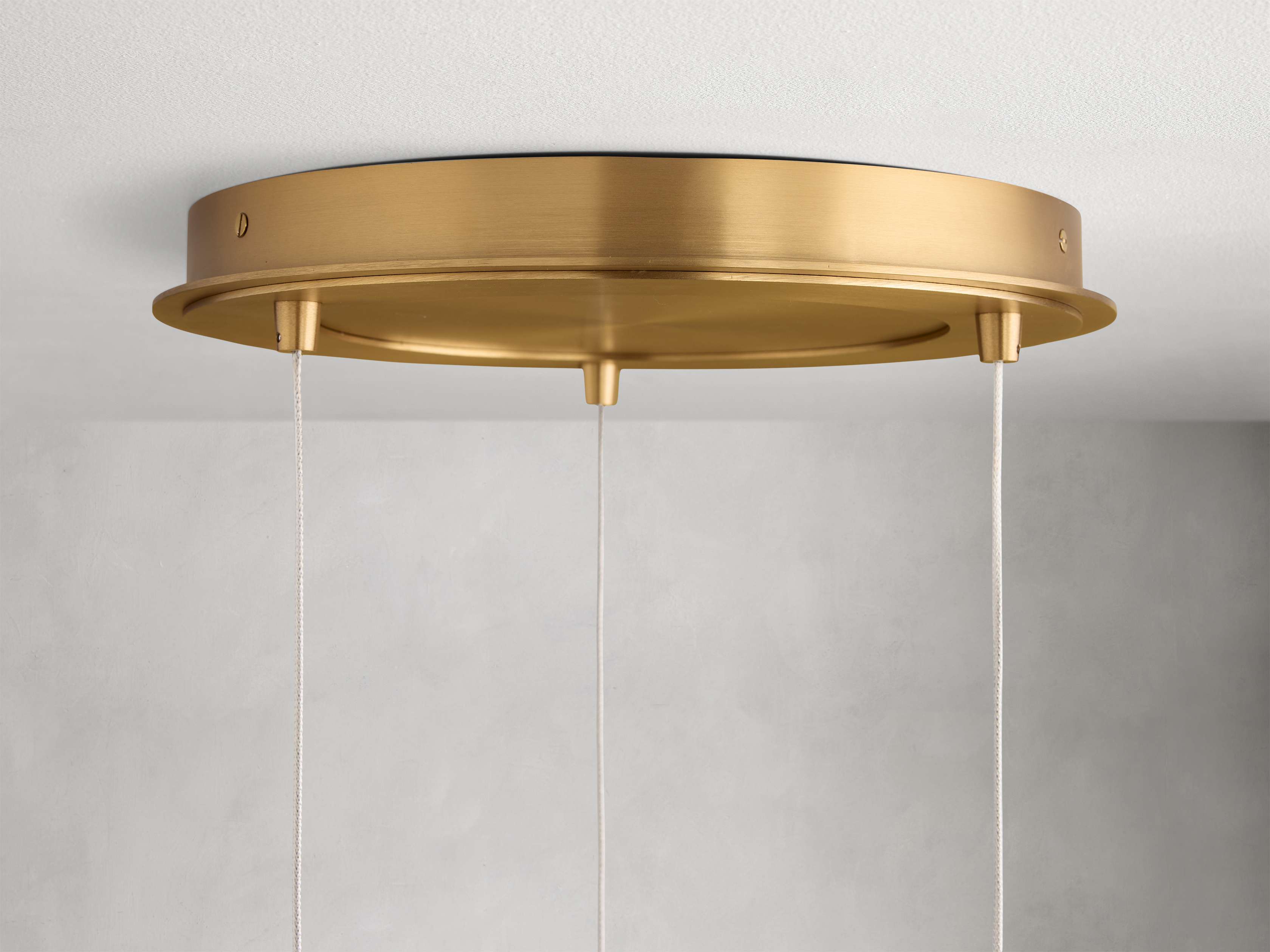 Satin Brass Glass Round chandelier - Kora Wisp for dining room view 3