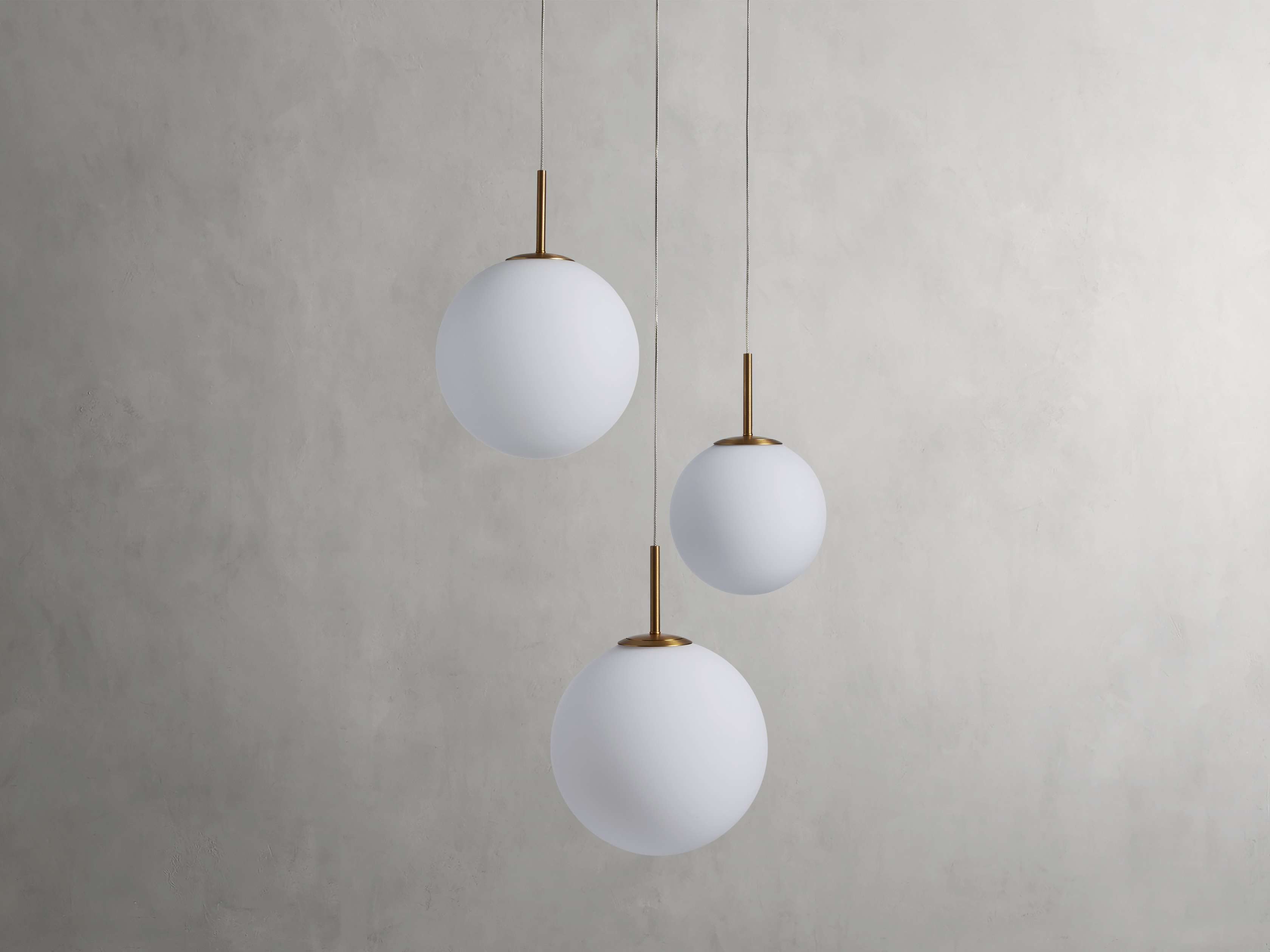 Satin Brass Glass Round chandelier - Kora Wisp for dining room view 17