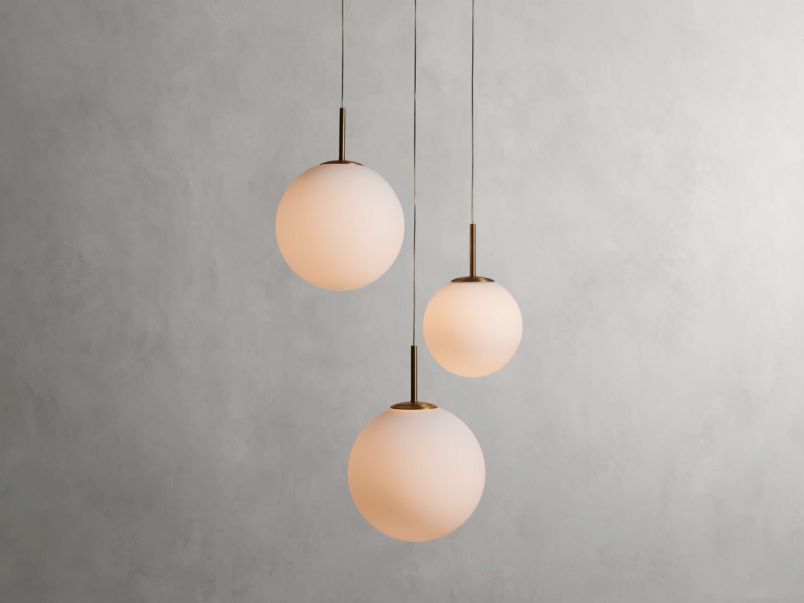 Satin Brass Glass Round chandelier - Kora Wisp for dining room view 31