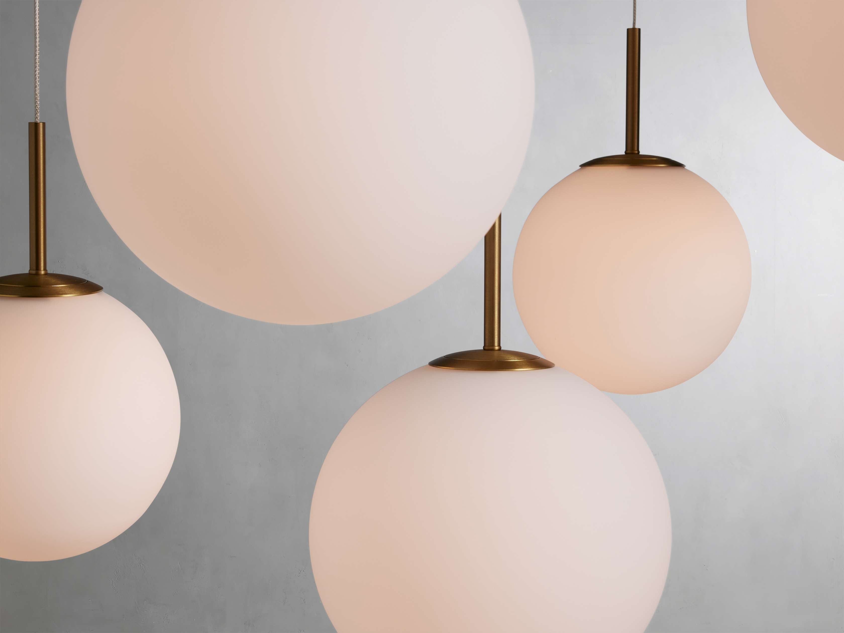 Satin Brass Glass Round chandelier - Kora Wisp for dining room view 25