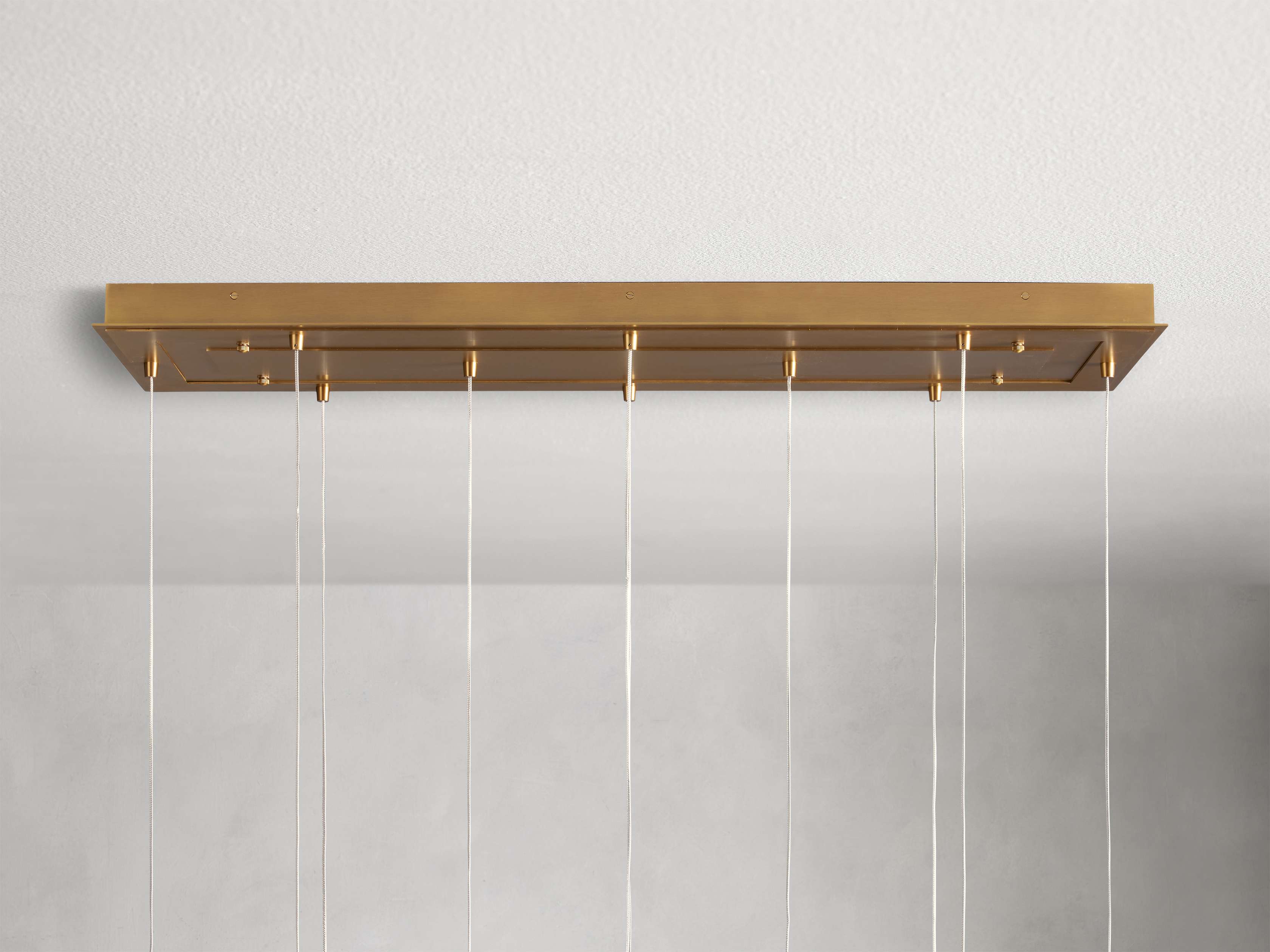 Satin Brass Glass Linear chandelier - Juno Court for dining room view 7
