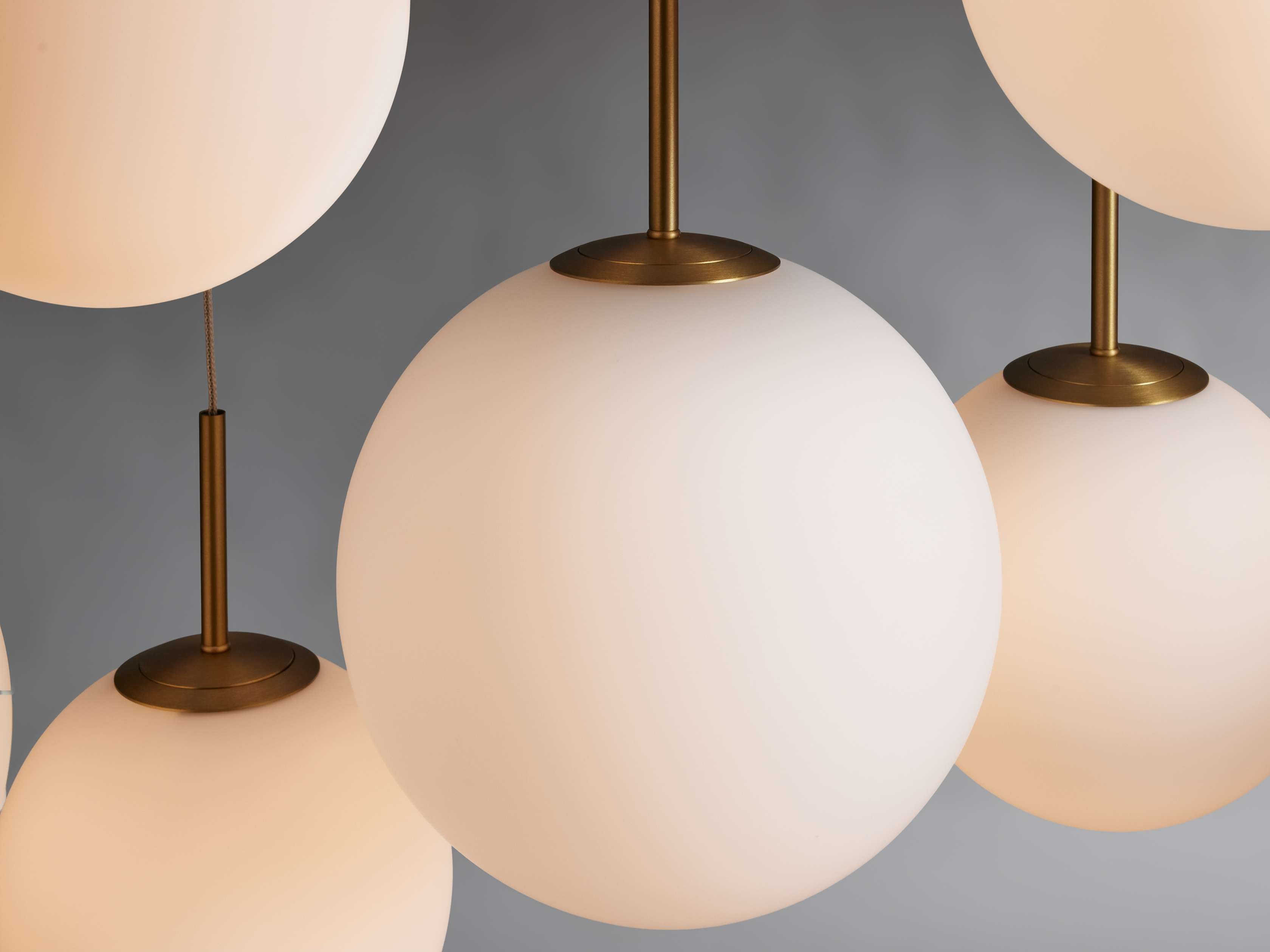 Satin Brass Glass Linear chandelier - Juno Court for dining room view 6