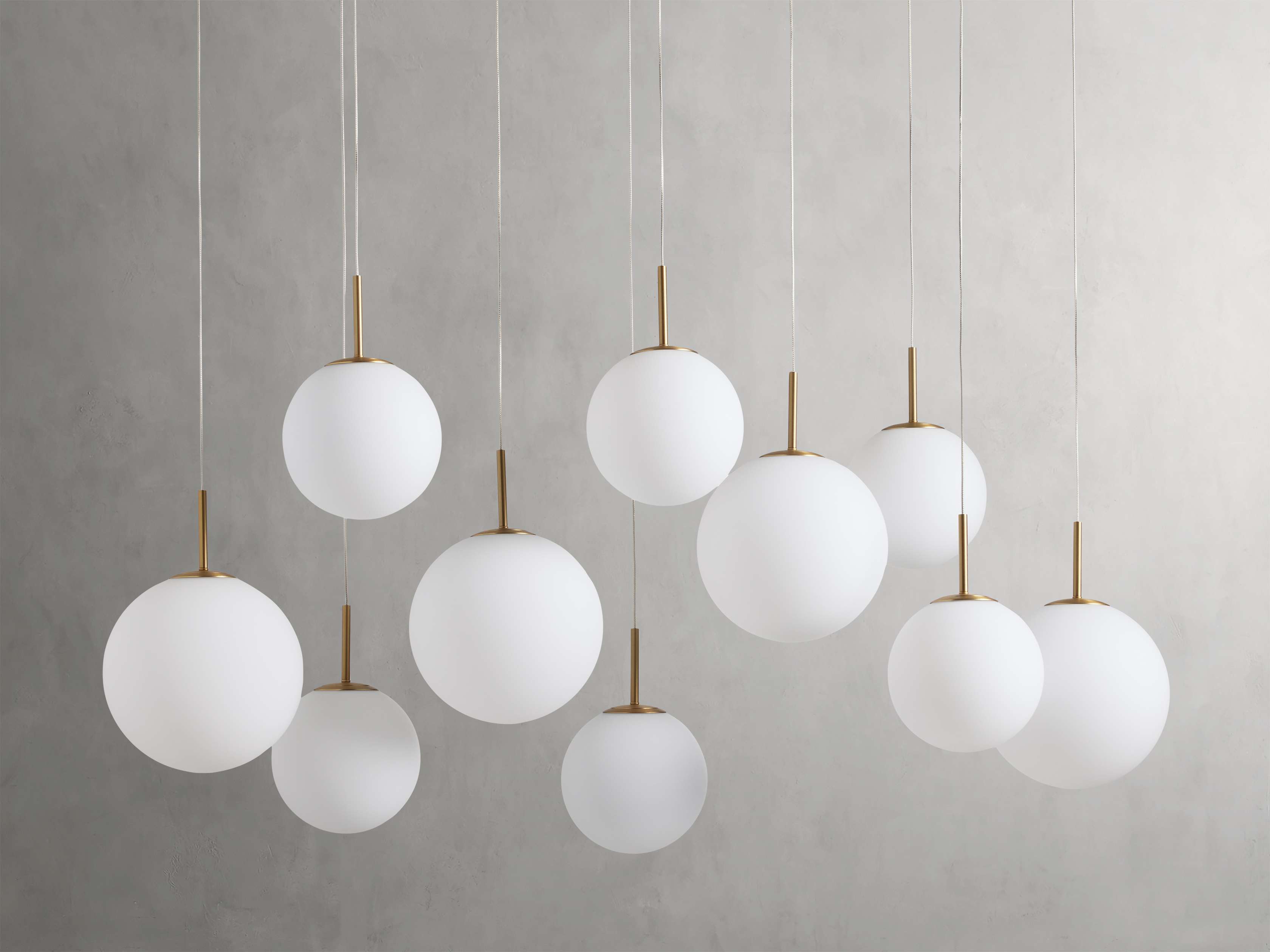 Satin Brass Glass Linear chandelier - Juno Court for dining room view 5