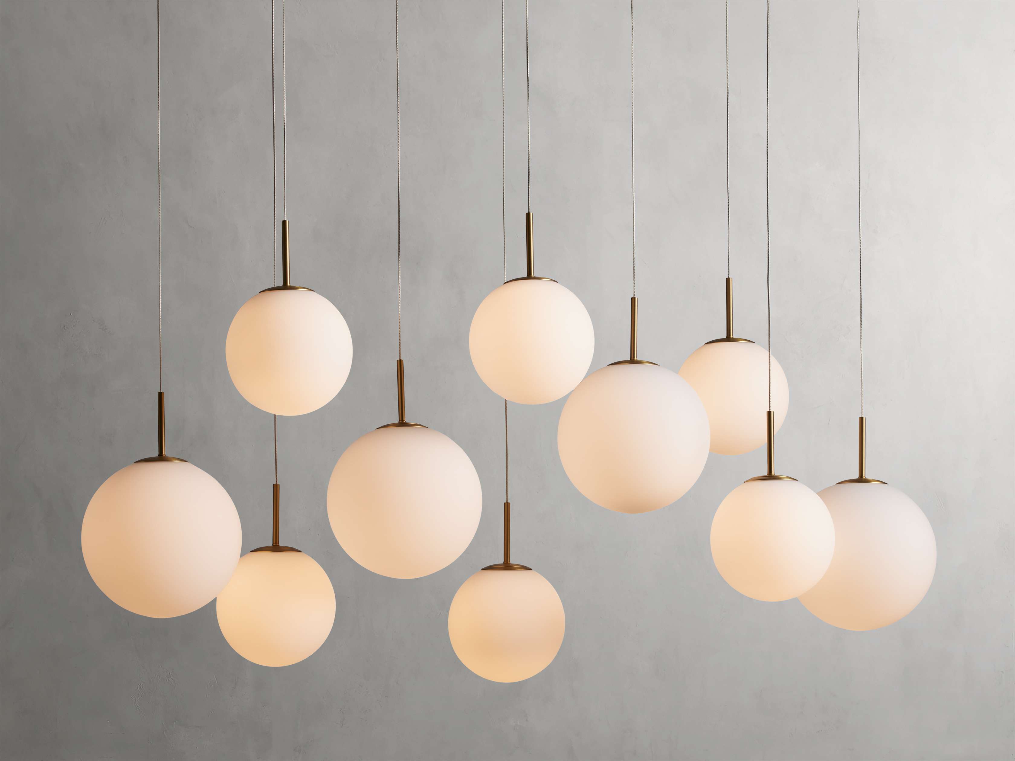 Satin Brass Glass Linear chandelier - Juno Court for dining room view 10