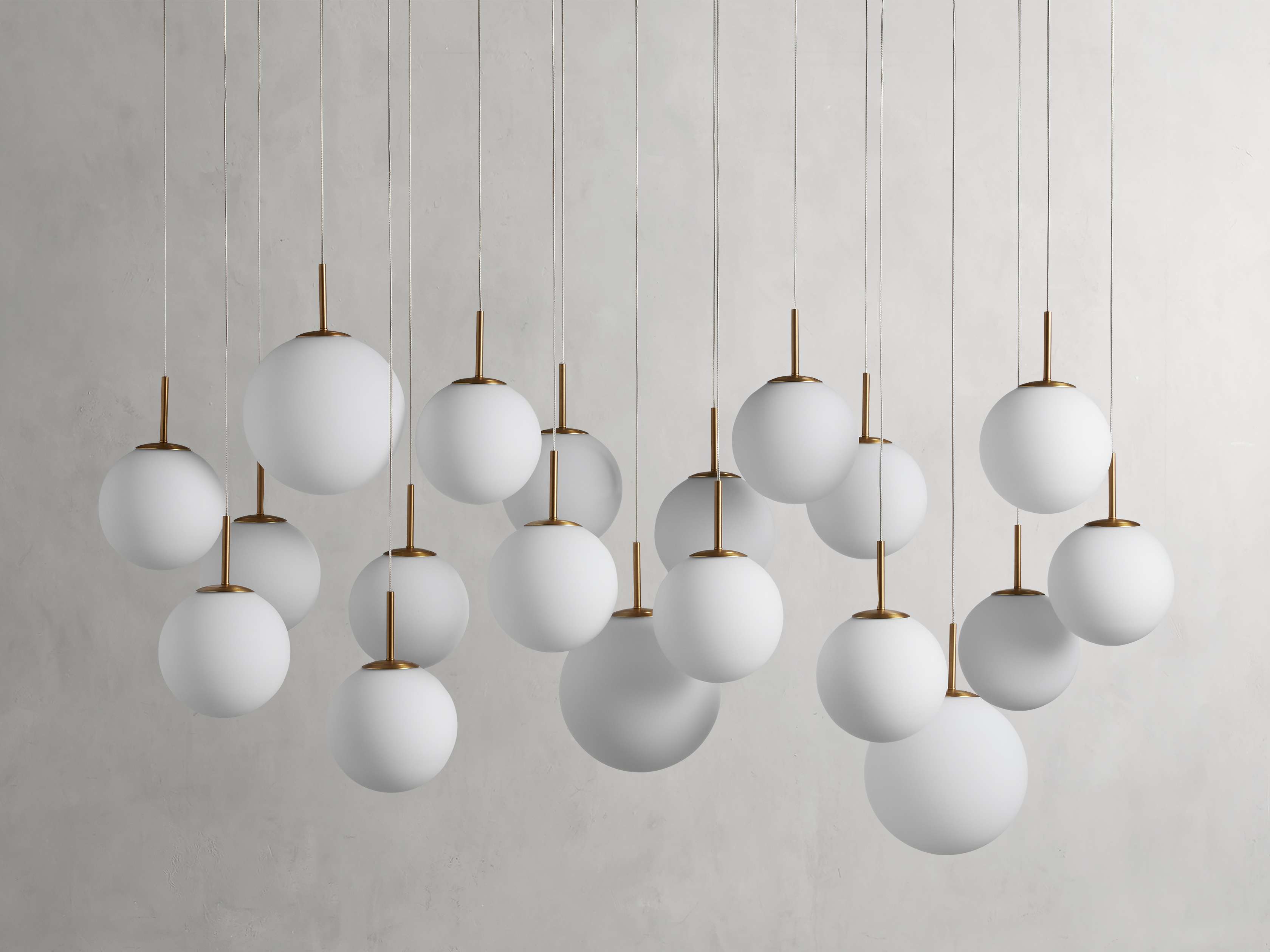 Satin Brass Glass Linear chandelier - Juno Court for dining room view 3
