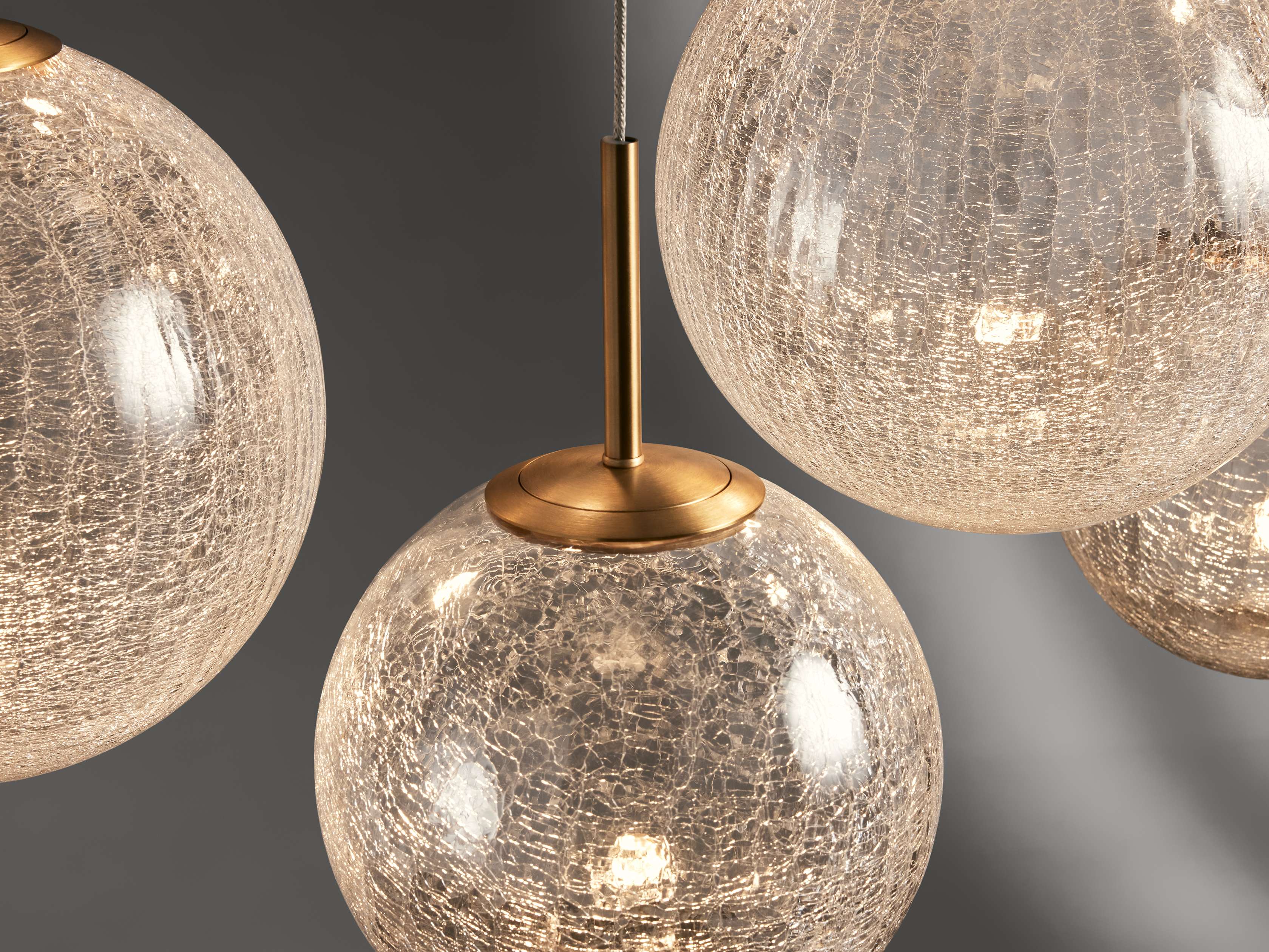 Satin Brass Glass Linear chandelier - Juno Court for dining room view 15