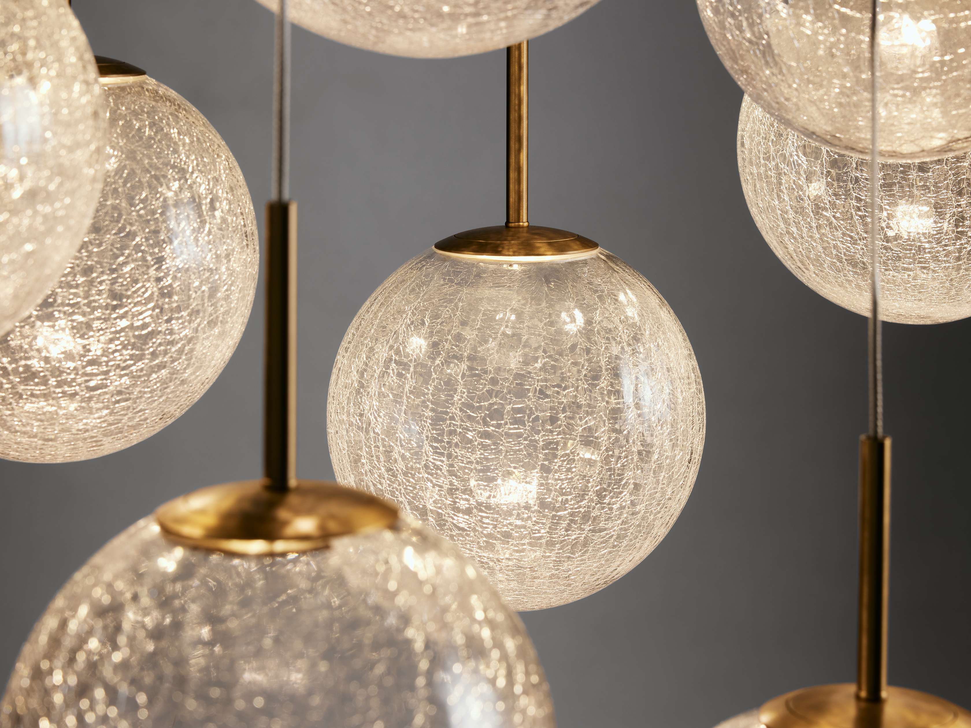 Satin Brass Glass Linear chandelier - Juno Court for dining room view 12