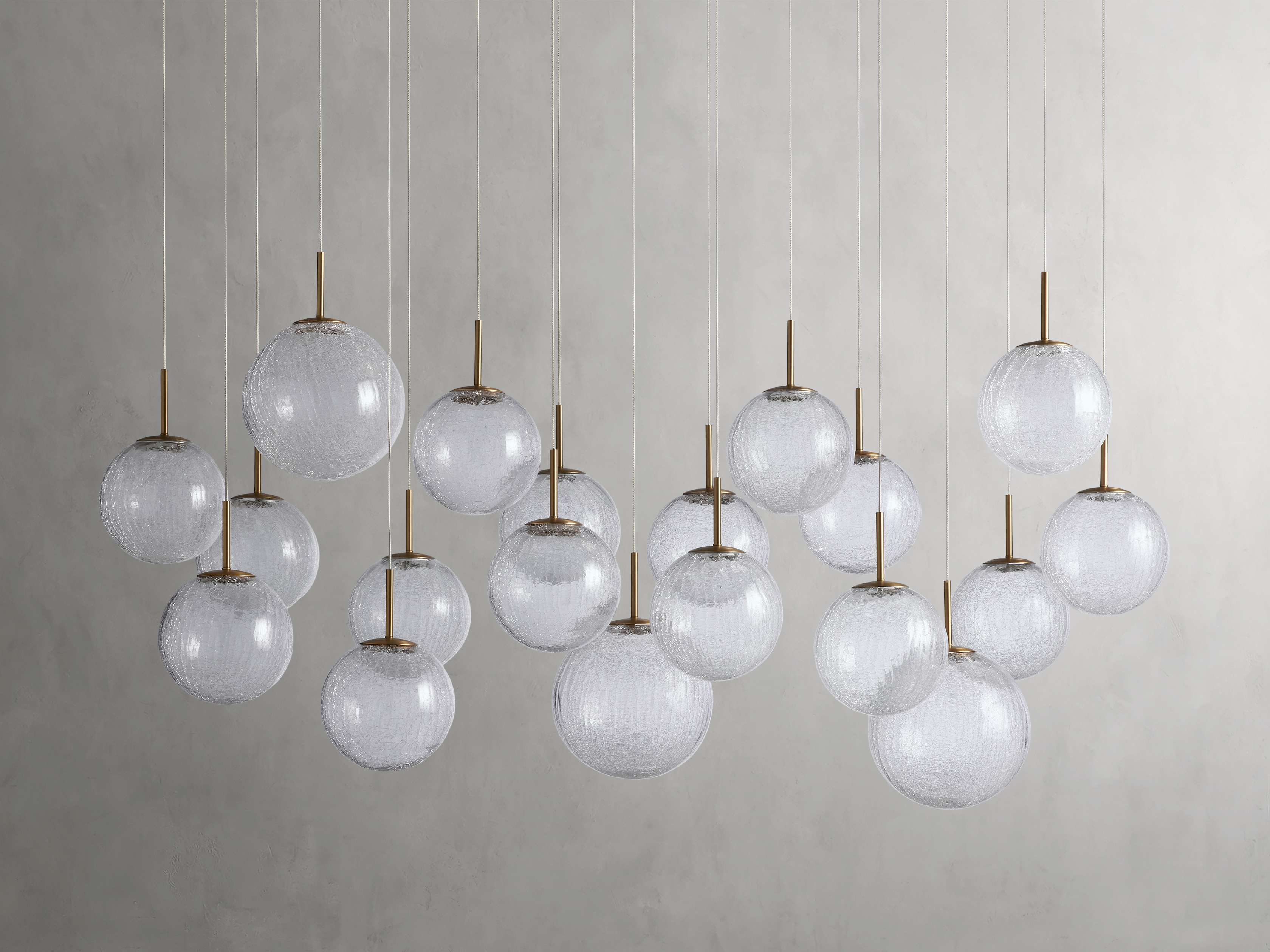 Satin Brass Glass Linear chandelier - Juno Court for dining room view 11