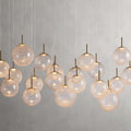 Satin Brass Glass Linear chandelier - Juno Court for dining room view 1