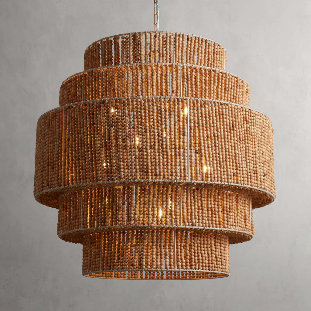 Clear Iron Tiered chandelier - Zora Wisp for dining room view 1