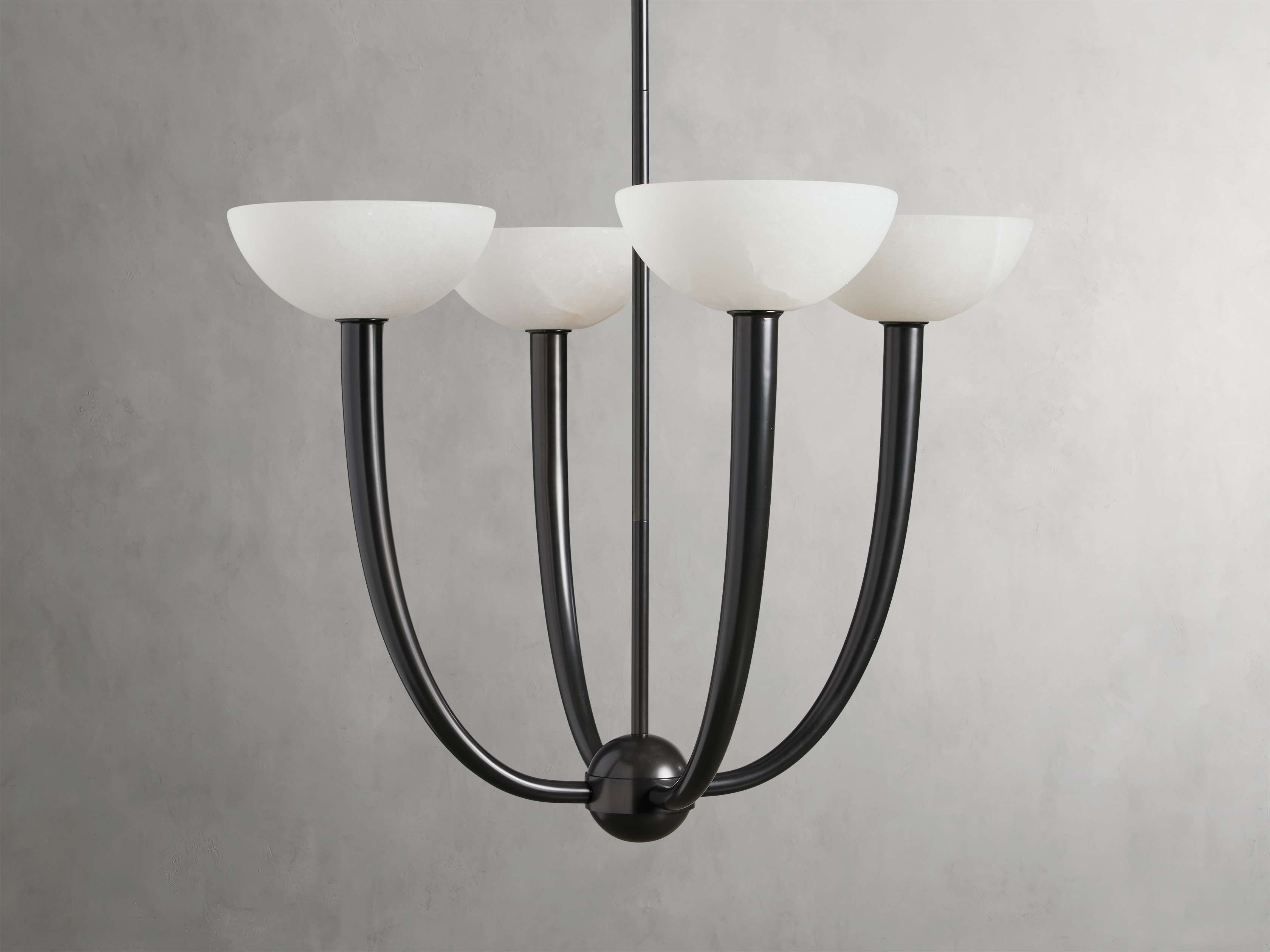 Antique Brass Alabaster chandelier - Vesper Court for dining room view 6