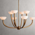 Antique Brass Alabaster chandelier - Vesper Court for dining room view 1