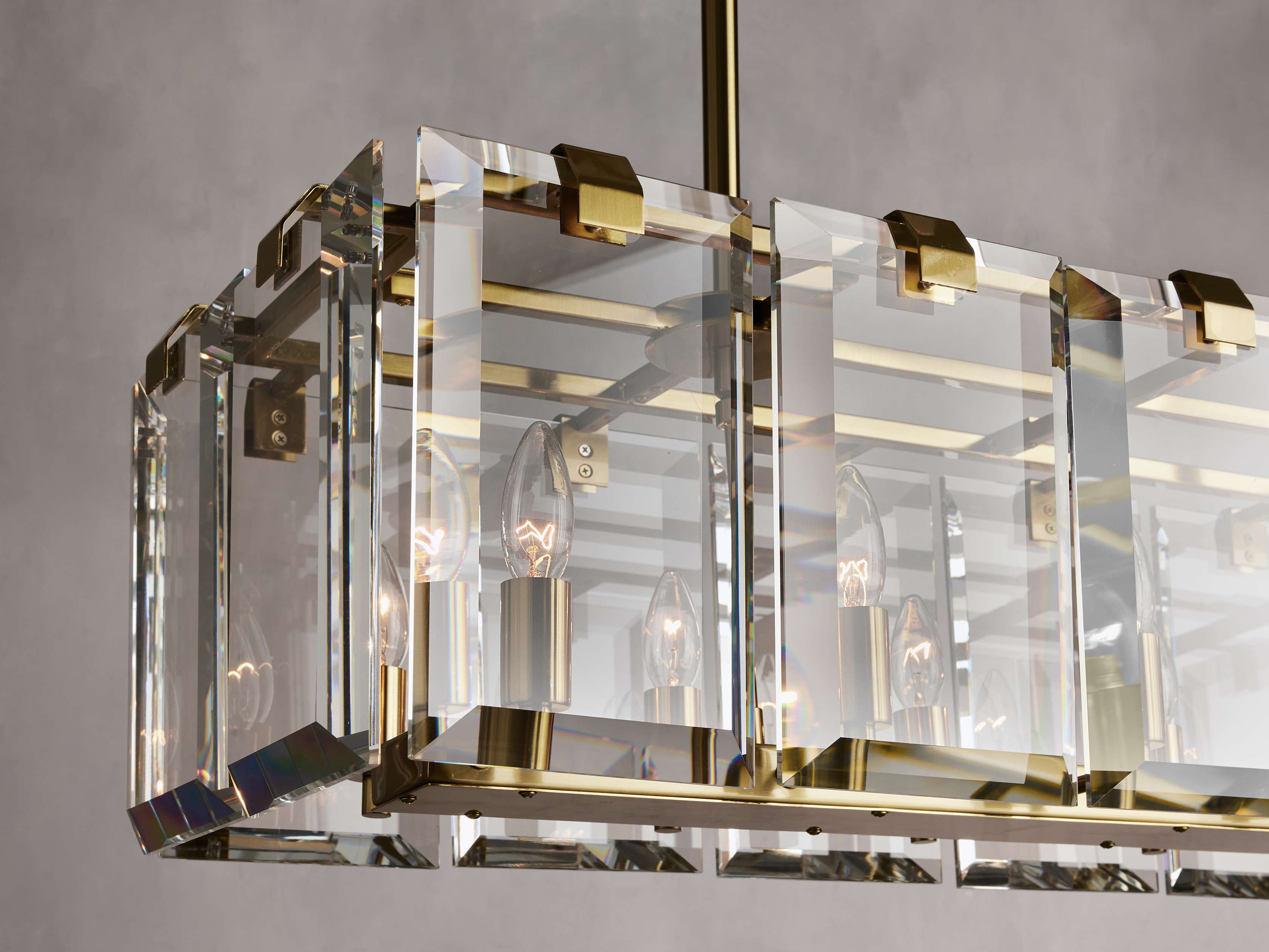 Black Crystal Linear chandelier - Liora Court for dining room view 4