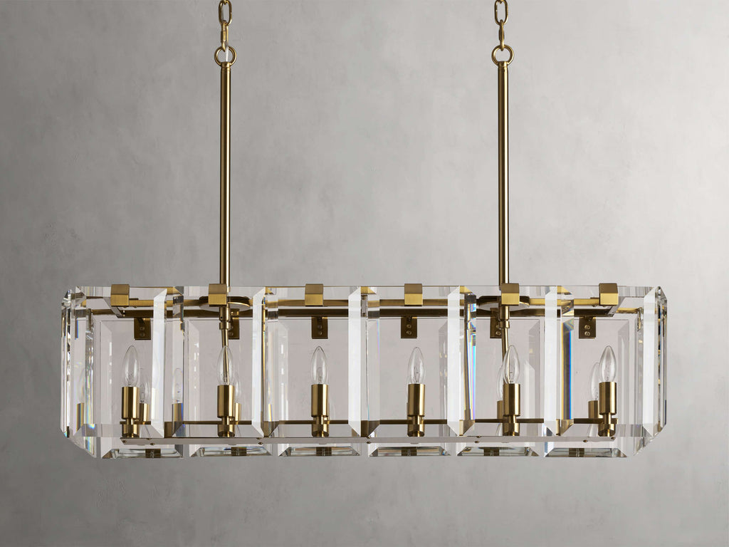 Black Crystal Linear chandelier - Liora Court for dining room view 3