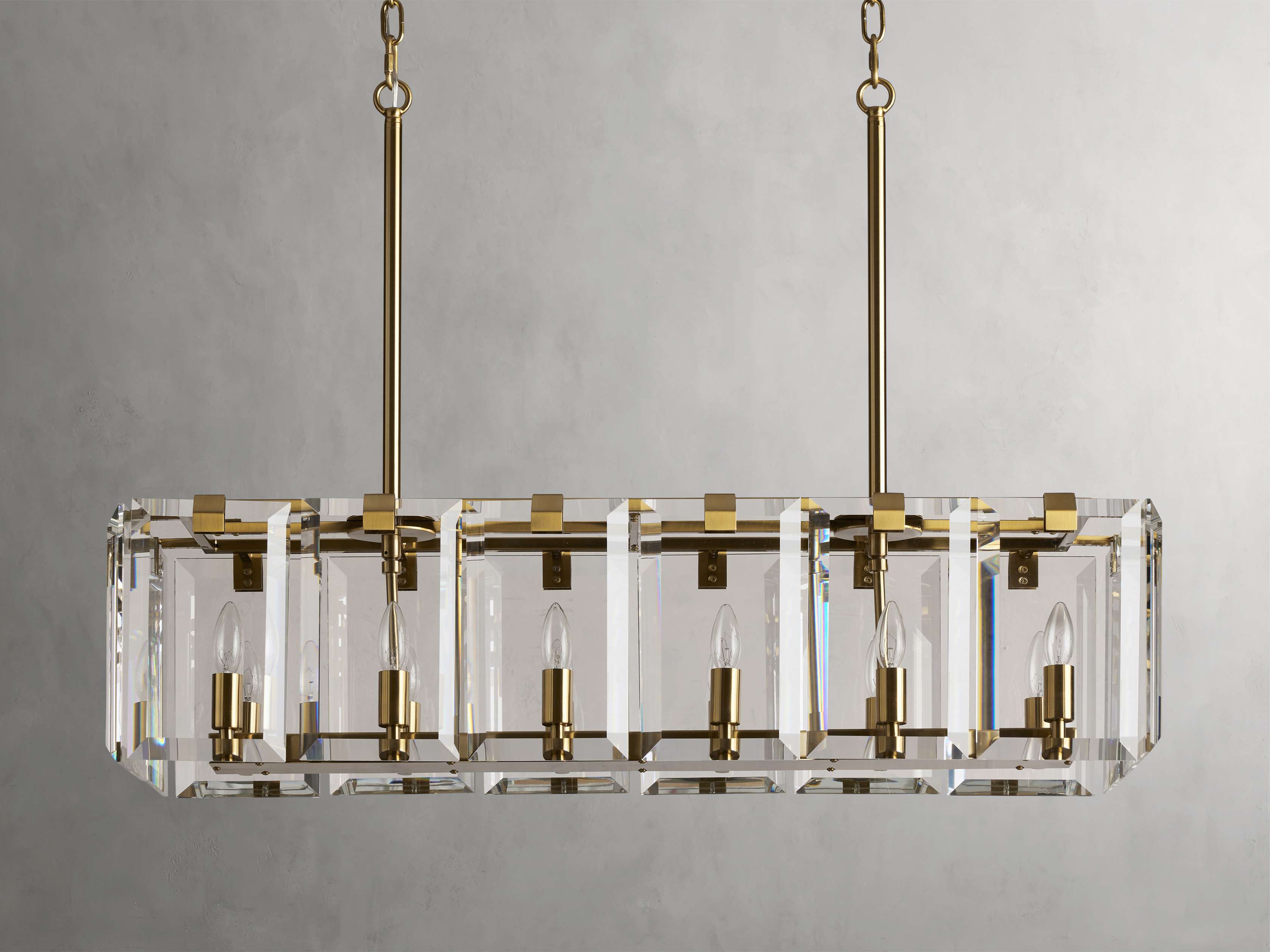 Black Crystal Linear chandelier - Liora Court for dining room view 3