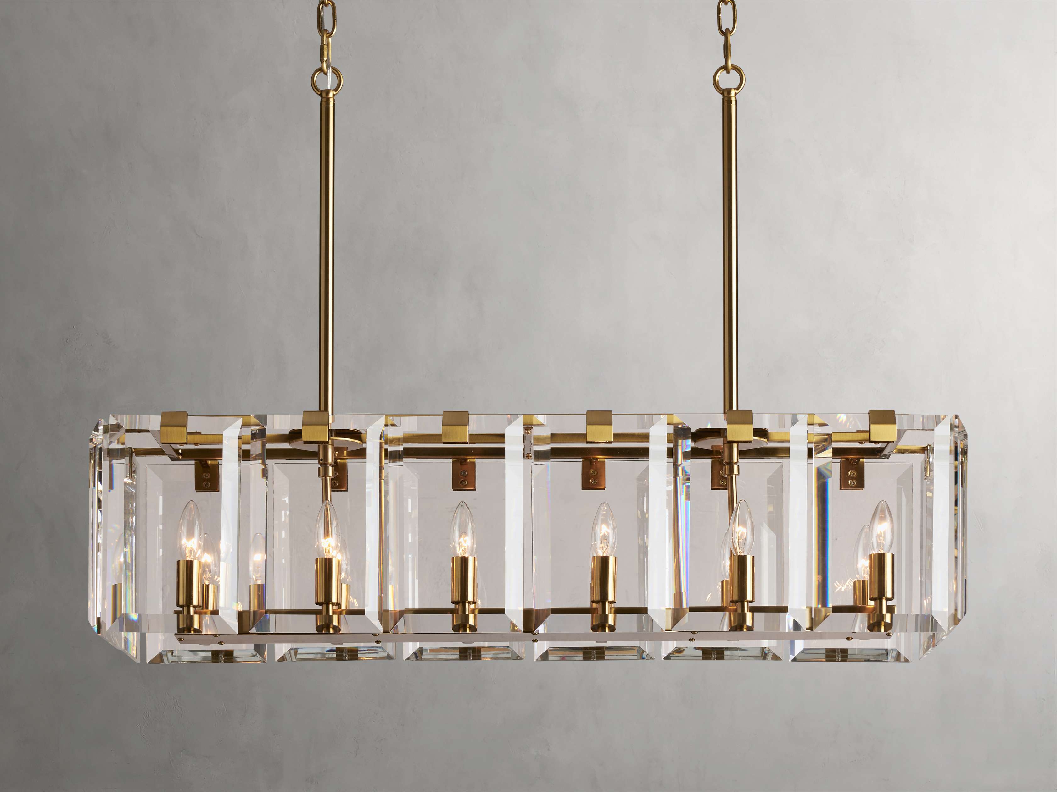 Black Crystal Linear chandelier - Liora Court for dining room view 10