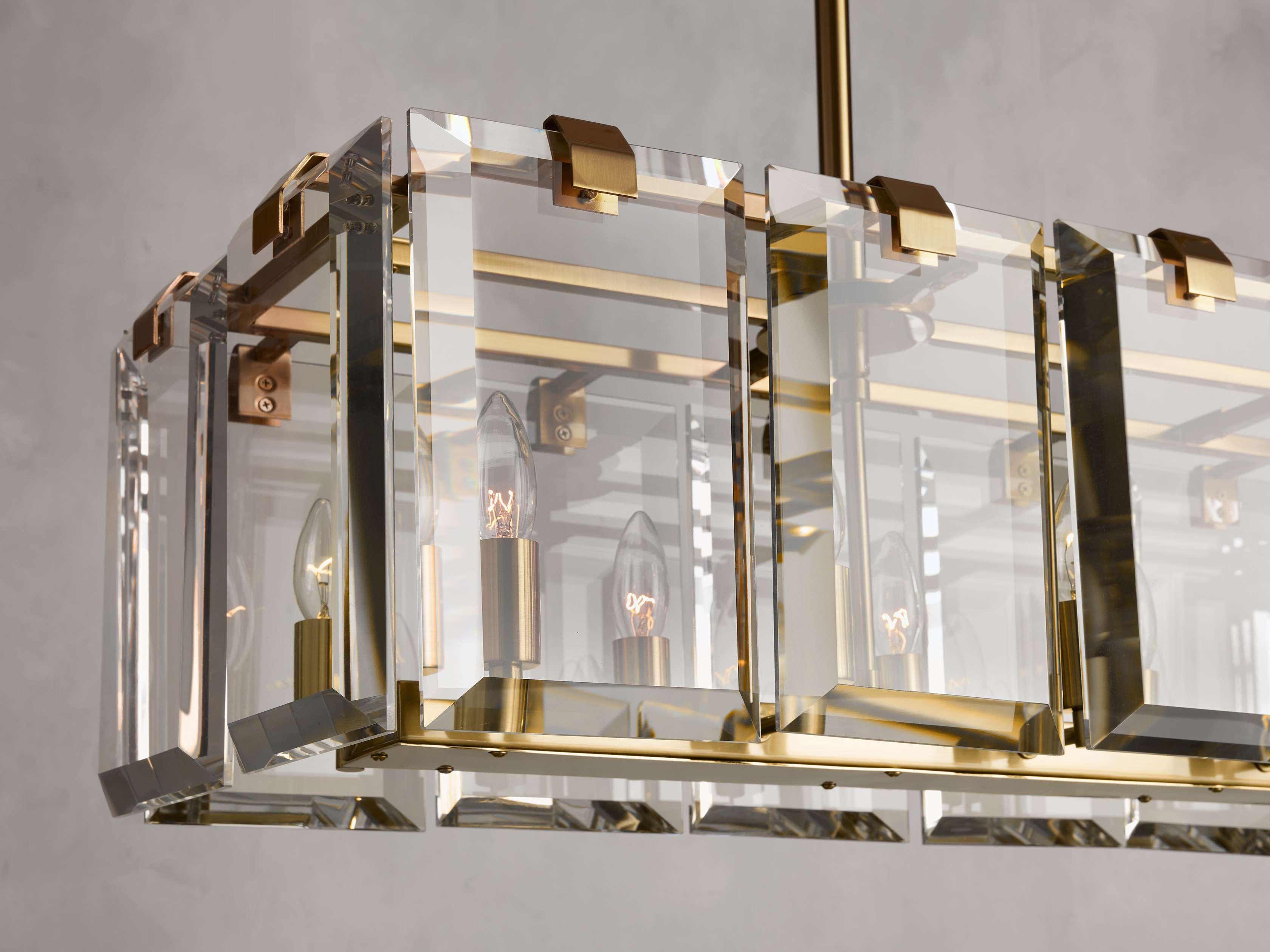 Black Crystal Linear chandelier - Liora Court for dining room view 7