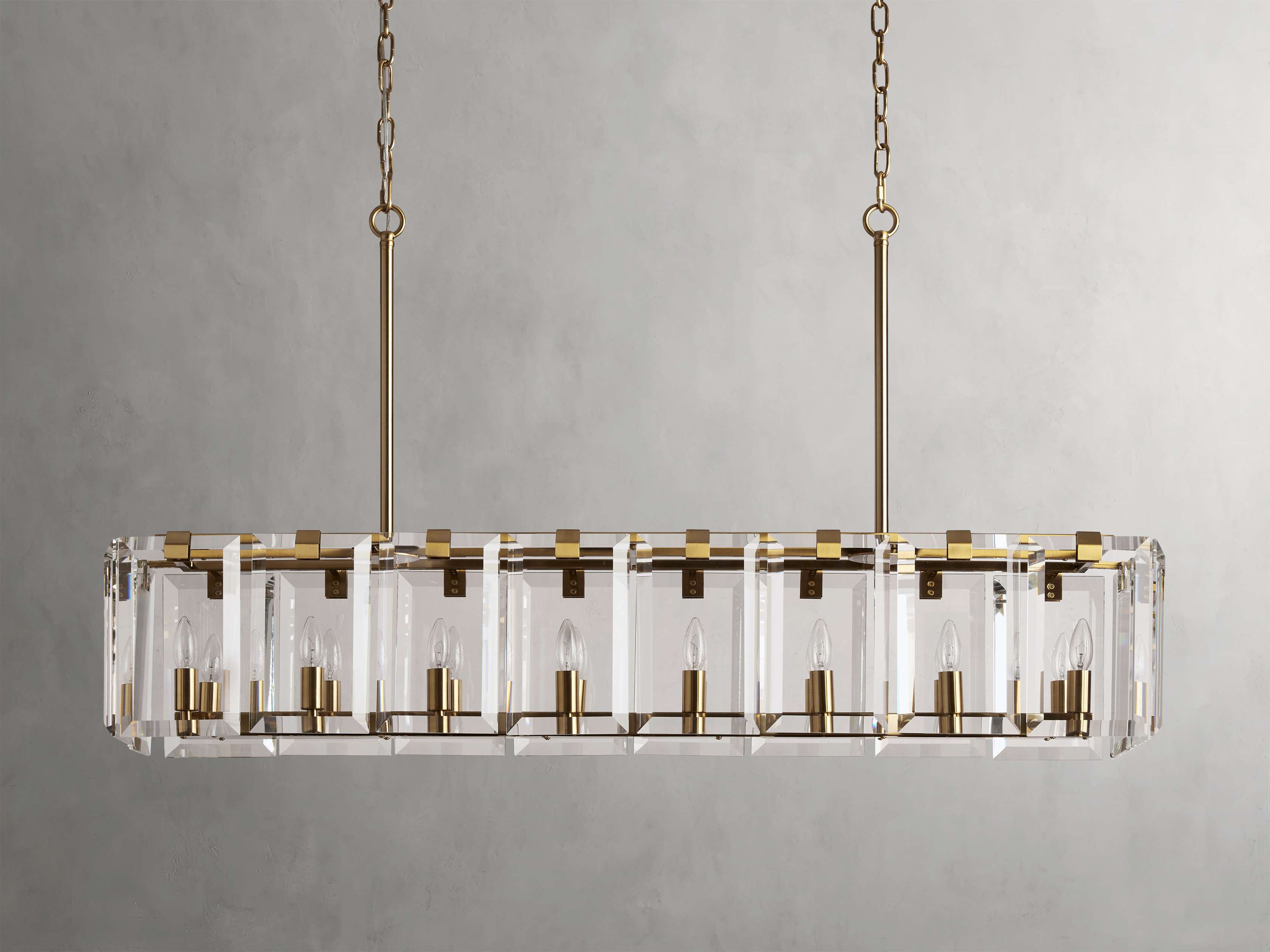 Black Crystal Linear chandelier - Liora Court for dining room view 6