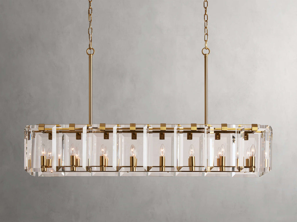 Black Crystal Linear chandelier - Liora Court for dining room view 11