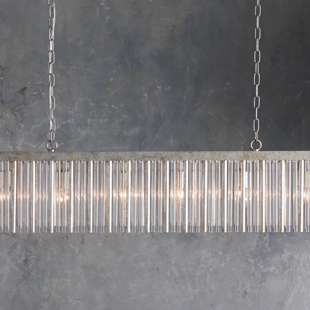 Silver Glass Round chandelier - Oriel Wisp for dining room view 1