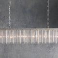Silver Glass Round chandelier - Oriel Wisp for dining room view 1