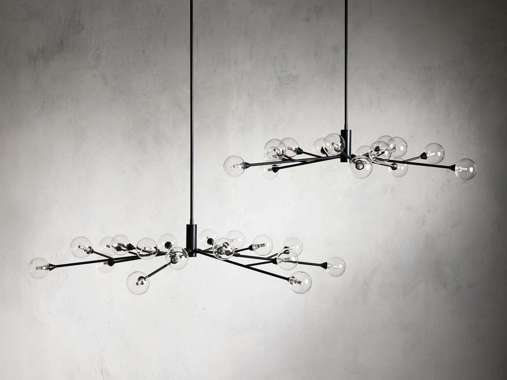 Polished Nickel Iron Round chandelier - Ansel Court for dining room view 2