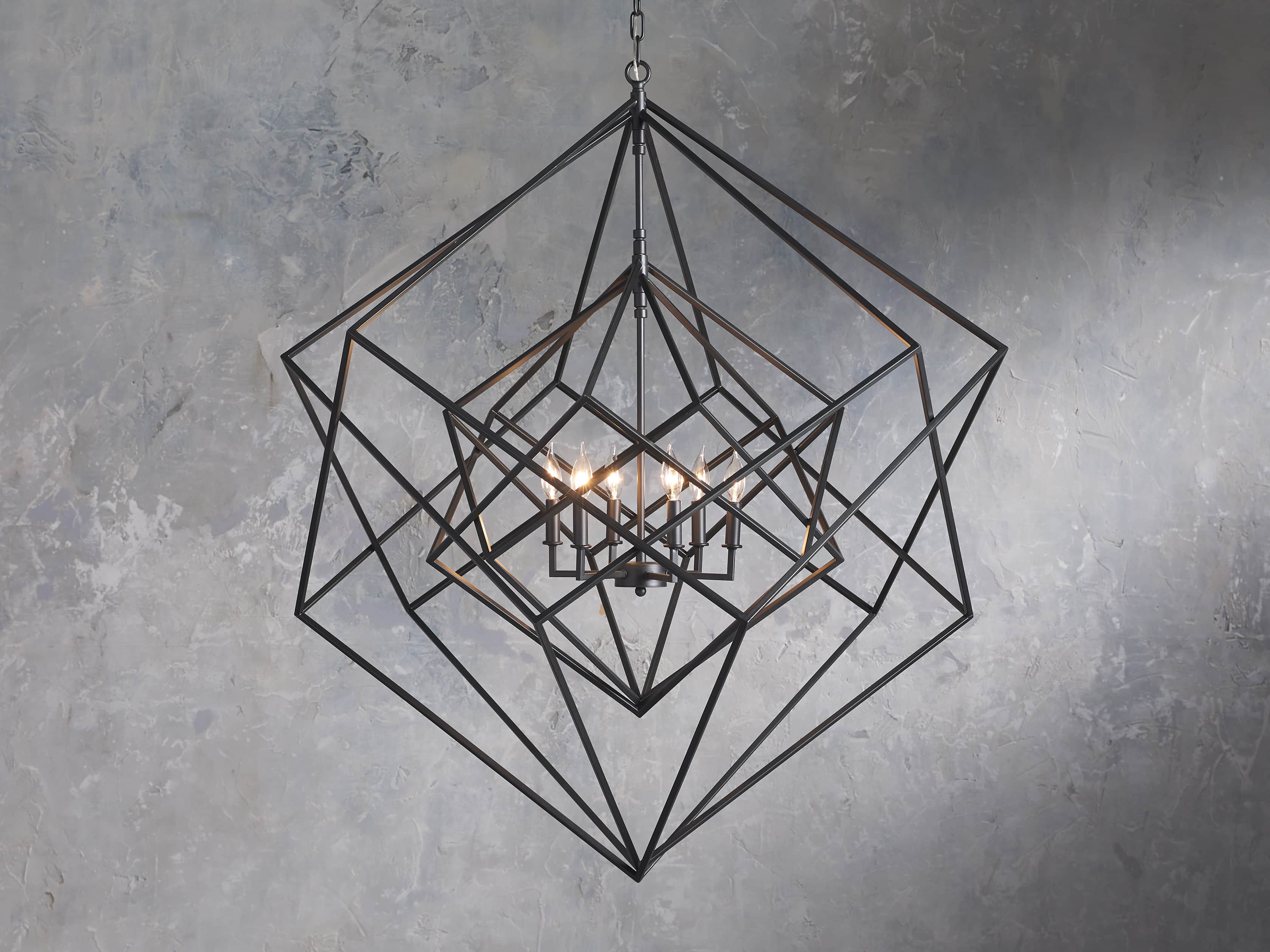 Bronze Iron chandelier - Hera Wisp for dining room view 2
