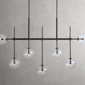 Clear Glass Linear chandelier - Aurelia Arc for dining room view 1