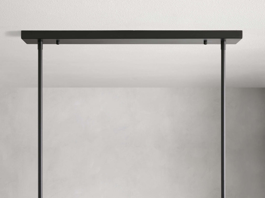 Clear Glass Linear chandelier - Aurelia Arc for dining room view 2