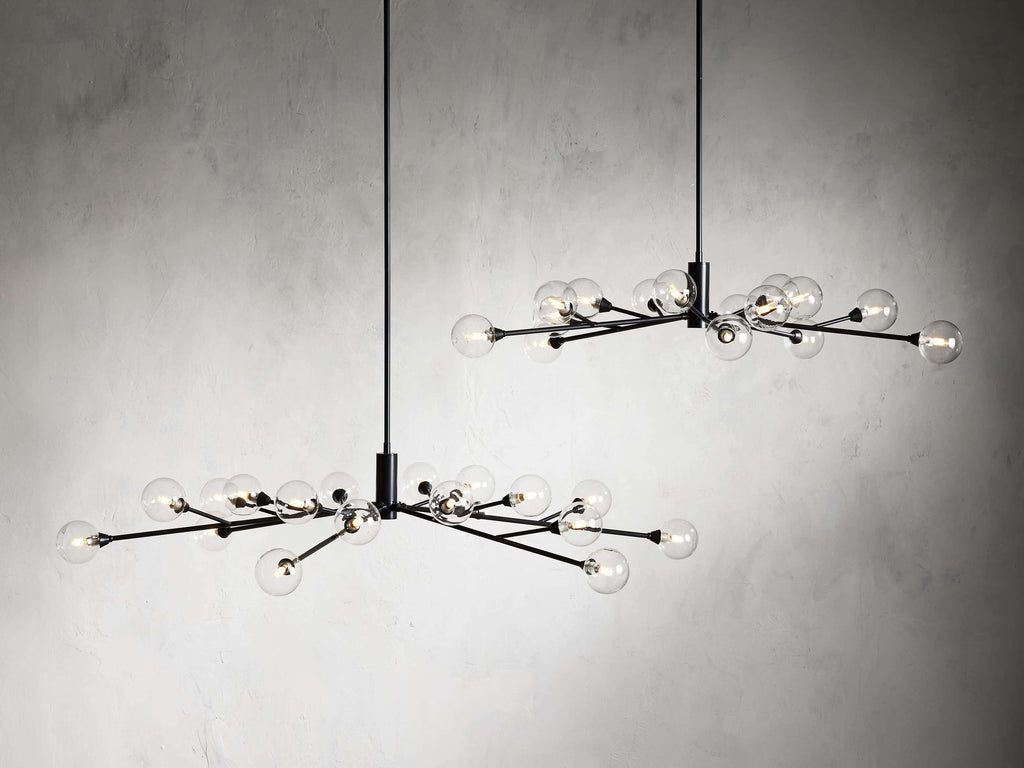 Polished Nickel Iron Round chandelier - Ansel Court for dining room view 8
