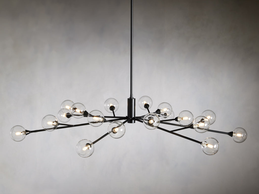 Polished Nickel Iron Round chandelier - Ansel Court for dining room view 20