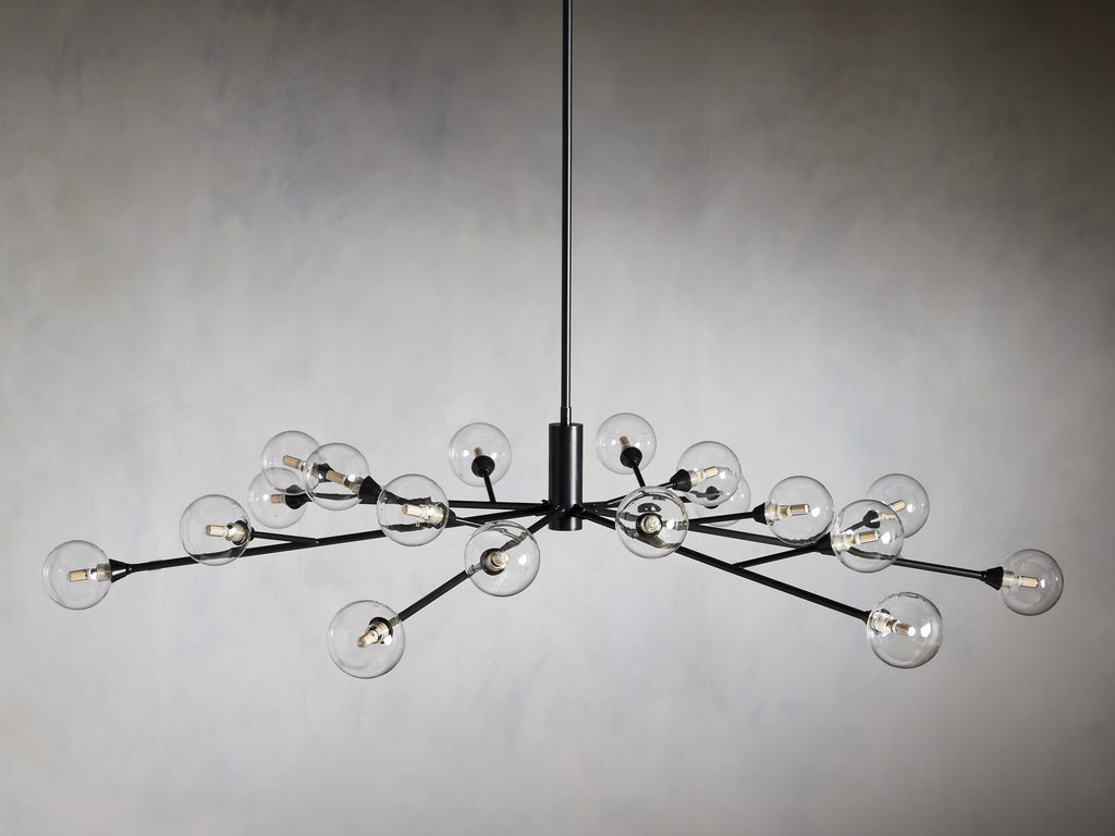 Polished Nickel Iron Round chandelier - Ansel Court for dining room view 6