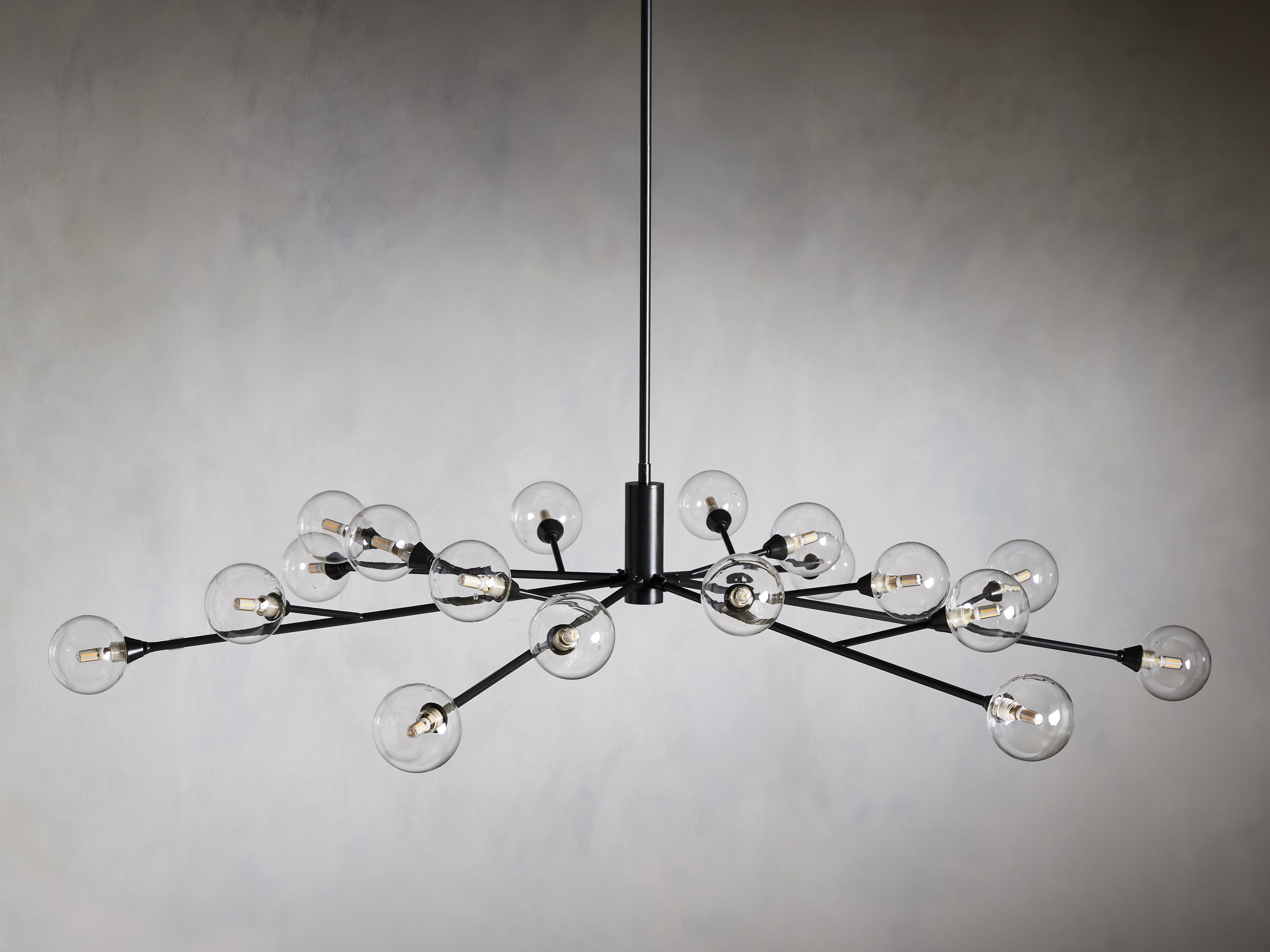 Polished Nickel Iron Round chandelier - Ansel Court for dining room view 6