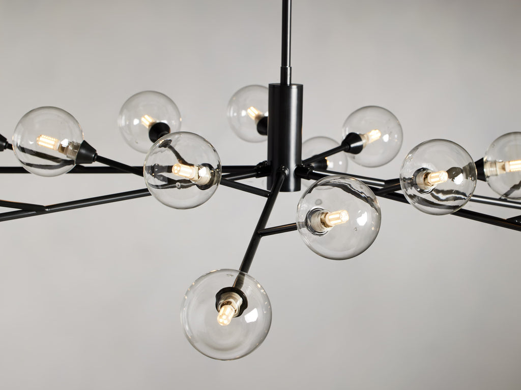 Polished Nickel Iron Round chandelier - Ansel Court for dining room view 7