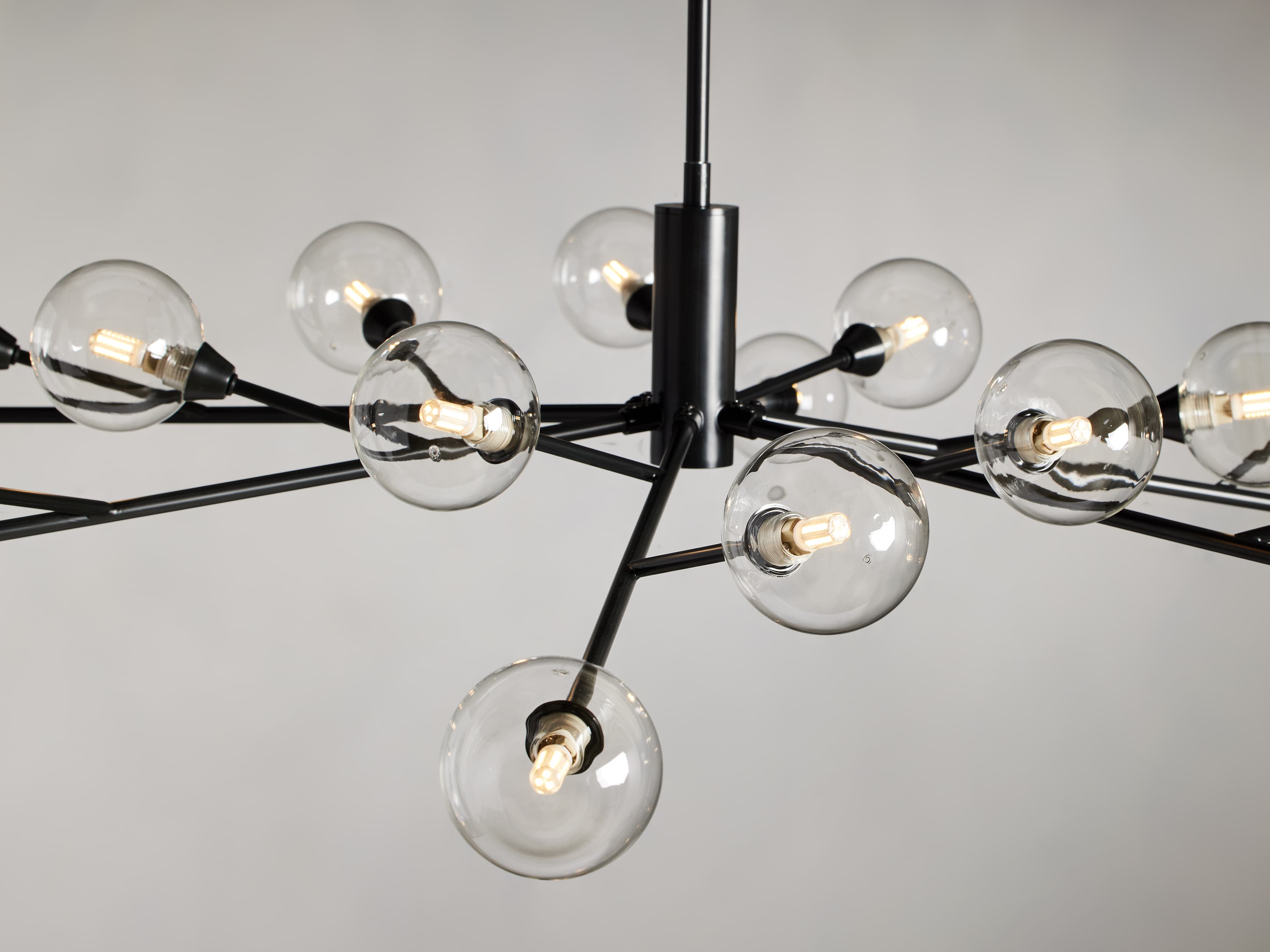 Polished Nickel Iron Round chandelier - Ansel Court for dining room view 7