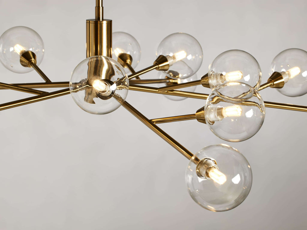 Polished Nickel Iron Round chandelier - Ansel Court for dining room view 14