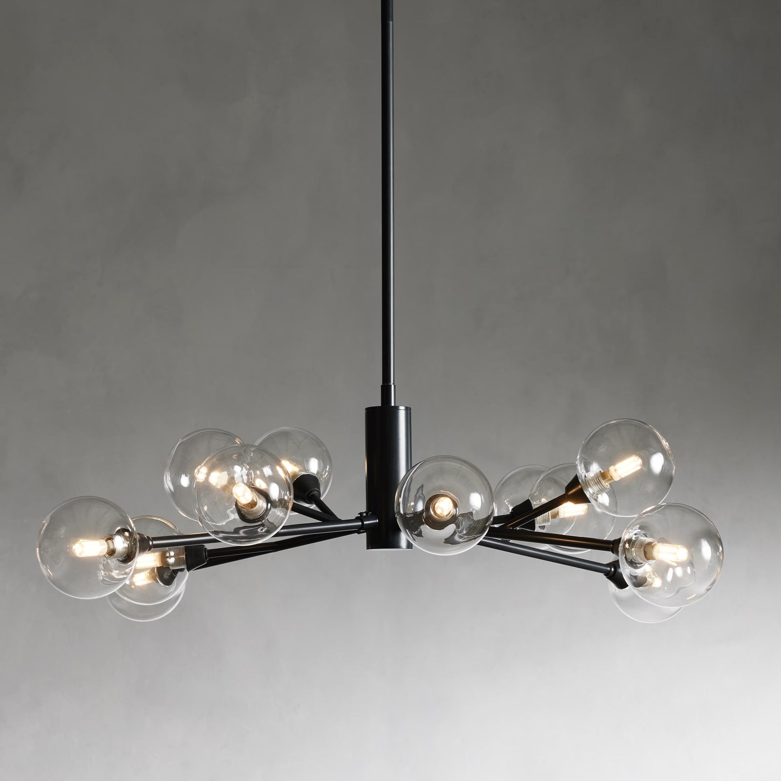 Polished Nickel Iron Round chandelier - Ansel Court for dining room view 1
