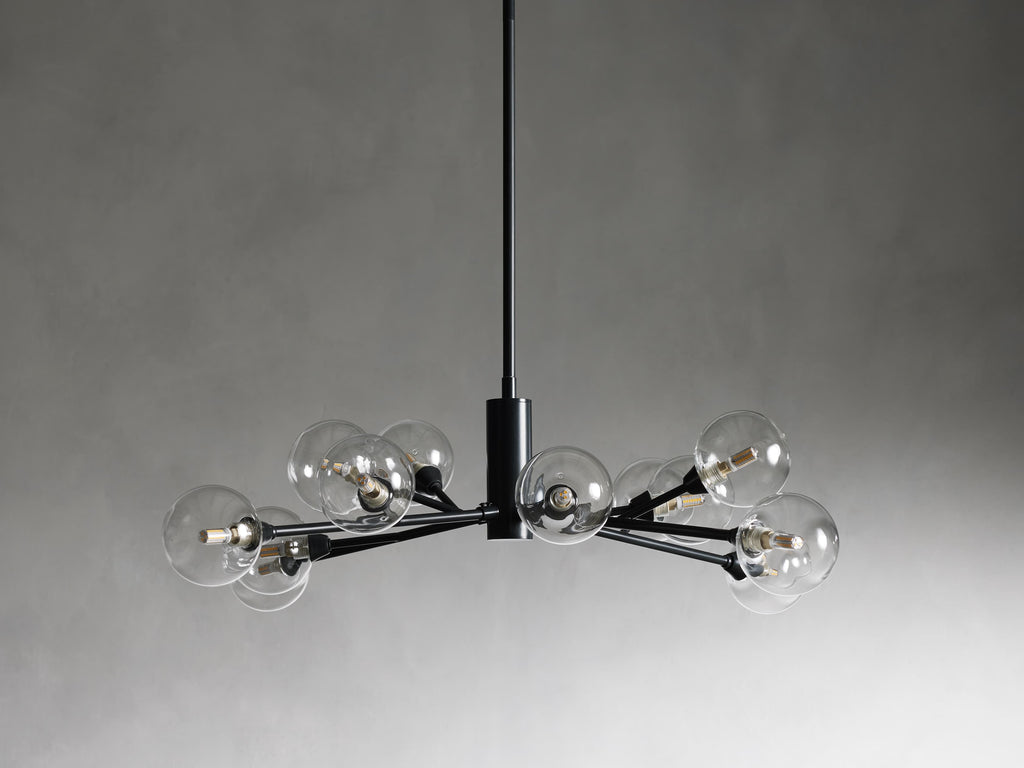 Polished Nickel Iron Round chandelier - Ansel Court for dining room view 25