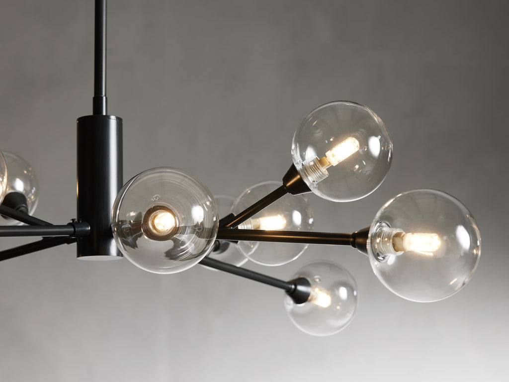 Polished Nickel Iron Round chandelier - Ansel Court for dining room view 26