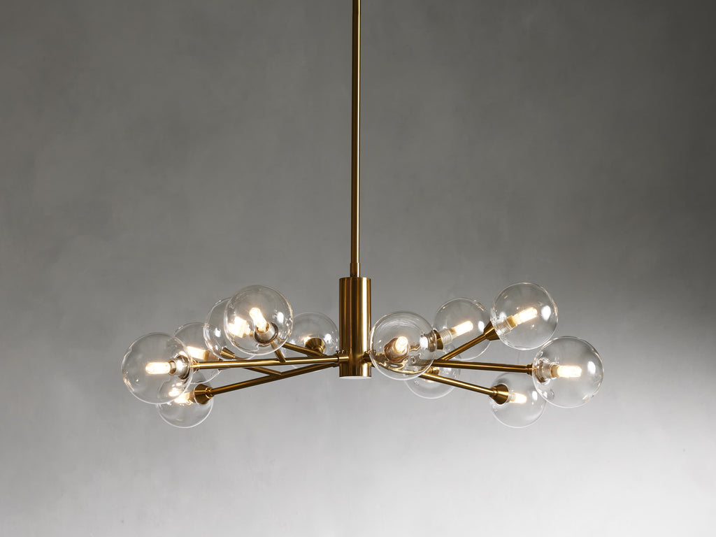 Polished Nickel Iron Round chandelier - Ansel Court for dining room view 22