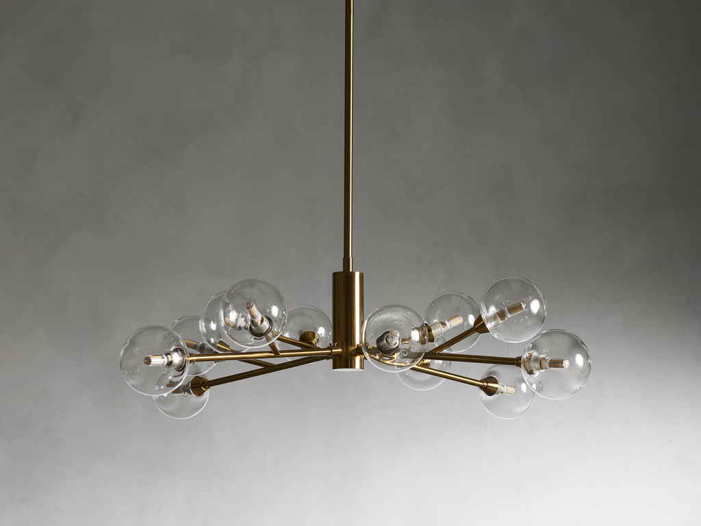 Polished Nickel Iron Round chandelier - Ansel Court for dining room view 12