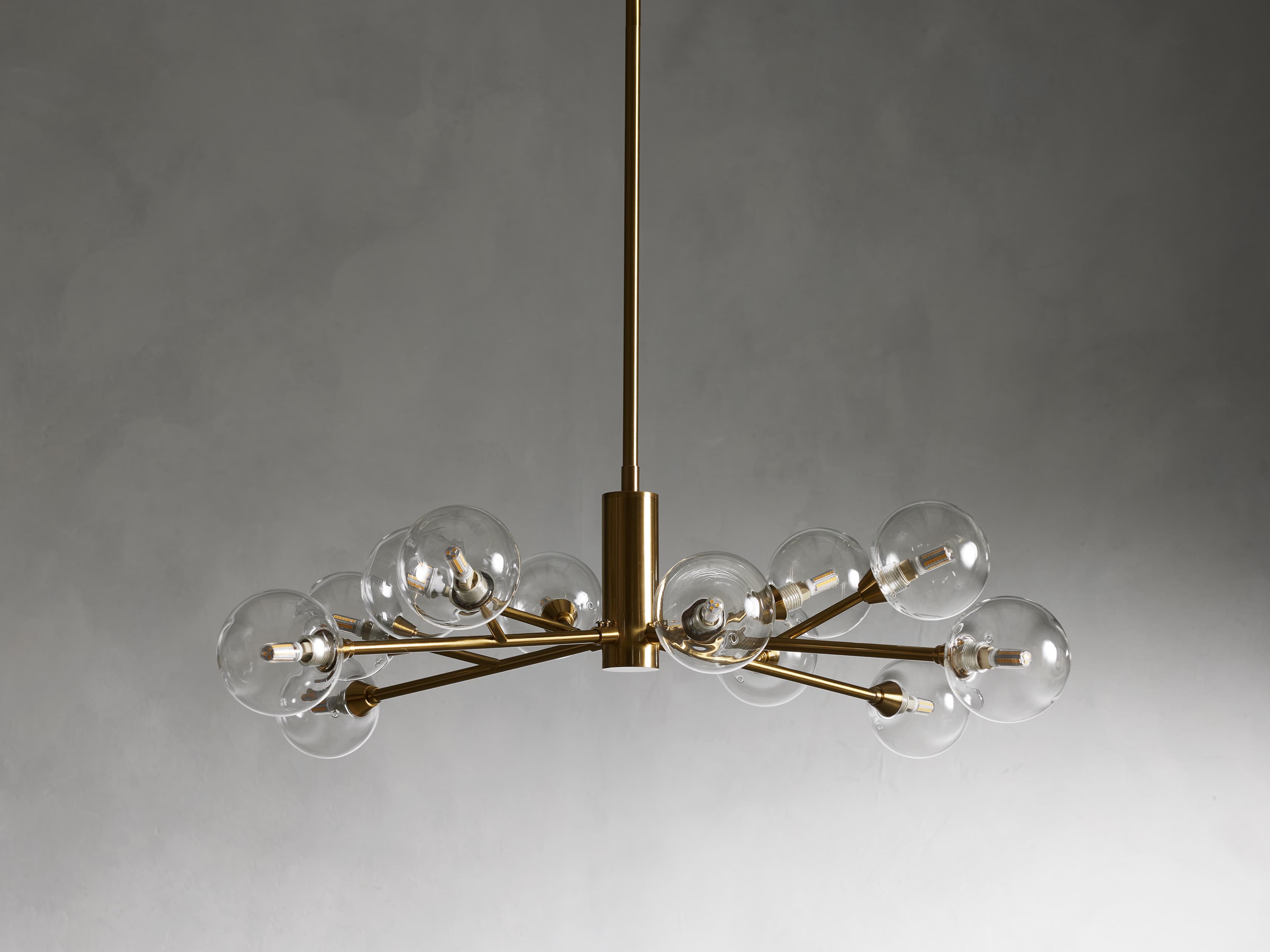 Polished Nickel Iron Round chandelier - Ansel Court for dining room view 12