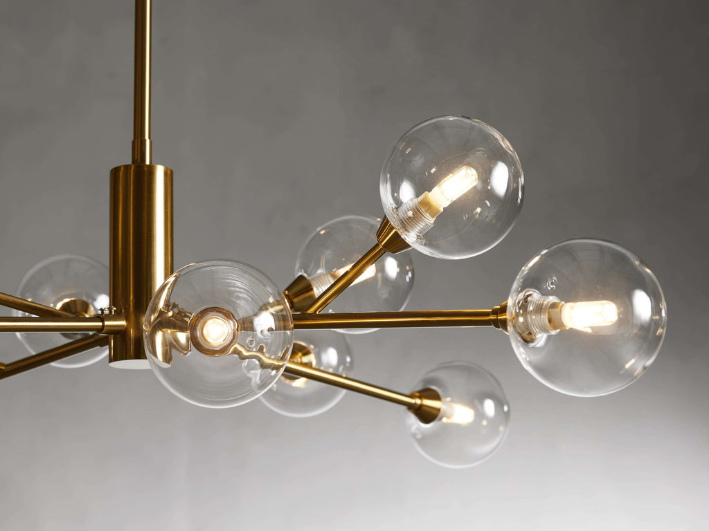 Polished Nickel Iron Round chandelier - Ansel Court for dining room view 10