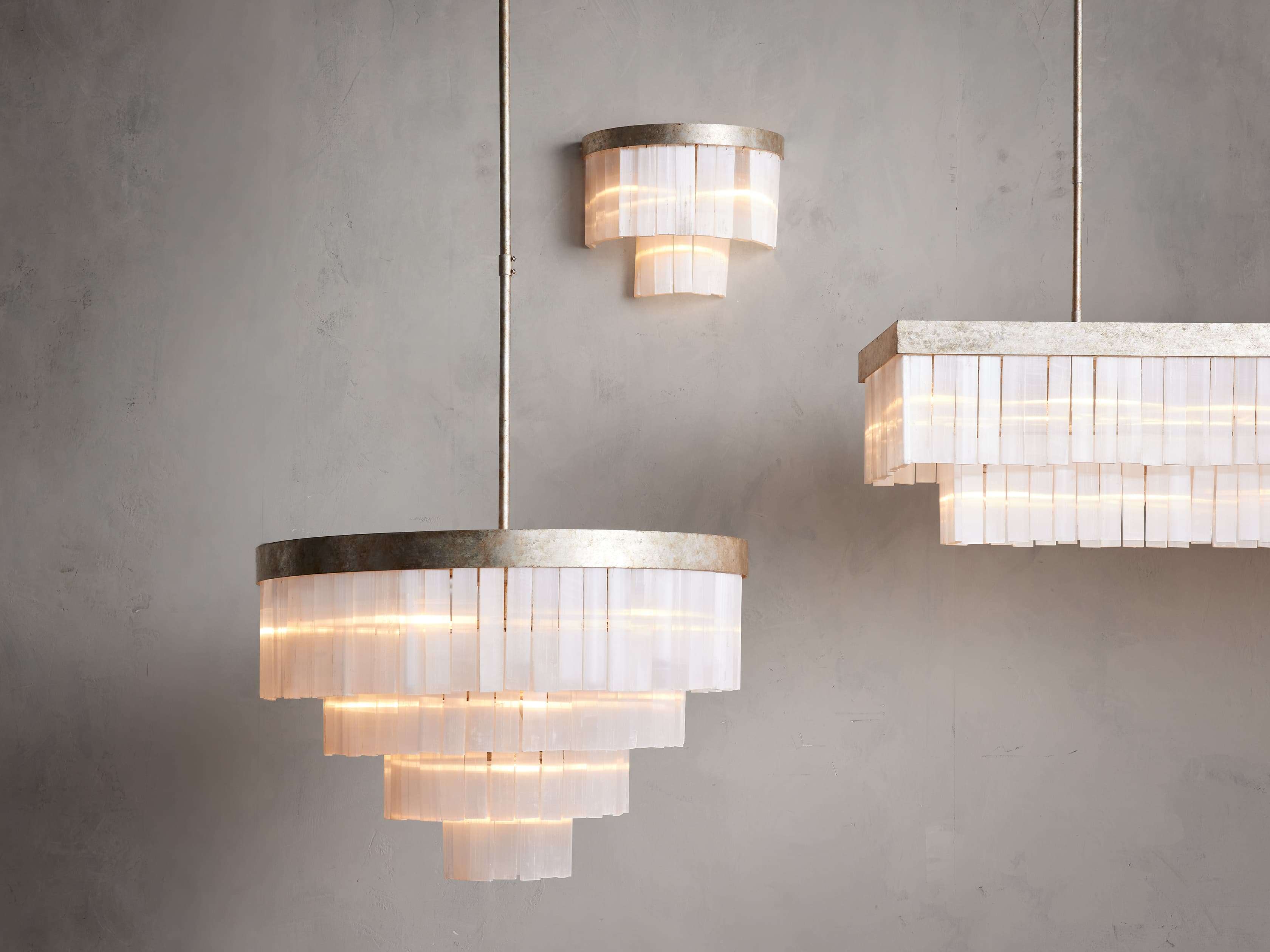 White Glass Linear chandelier - Nysa Wisp for dining room view 7
