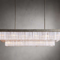 White Glass Linear chandelier - Nysa Wisp for dining room view 1