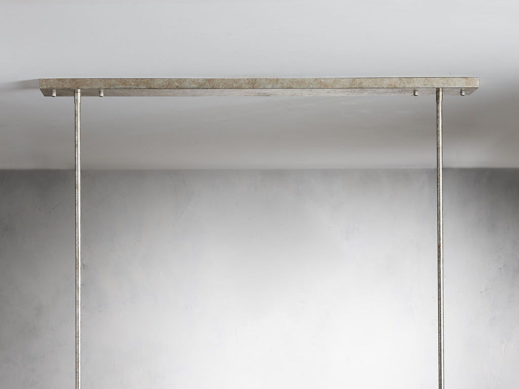 White Glass Linear chandelier - Nysa Wisp for dining room view 3