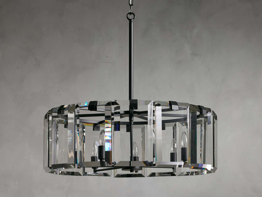 Black Crystal Round chandelier - Arden Court for dining room view 16